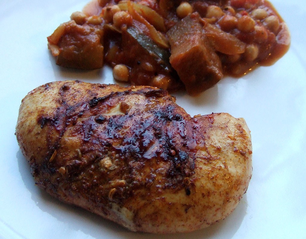 Grilled spiced chicken breast