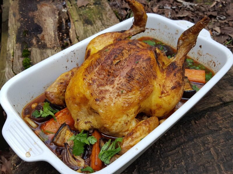 Moroccan-style roast chicken