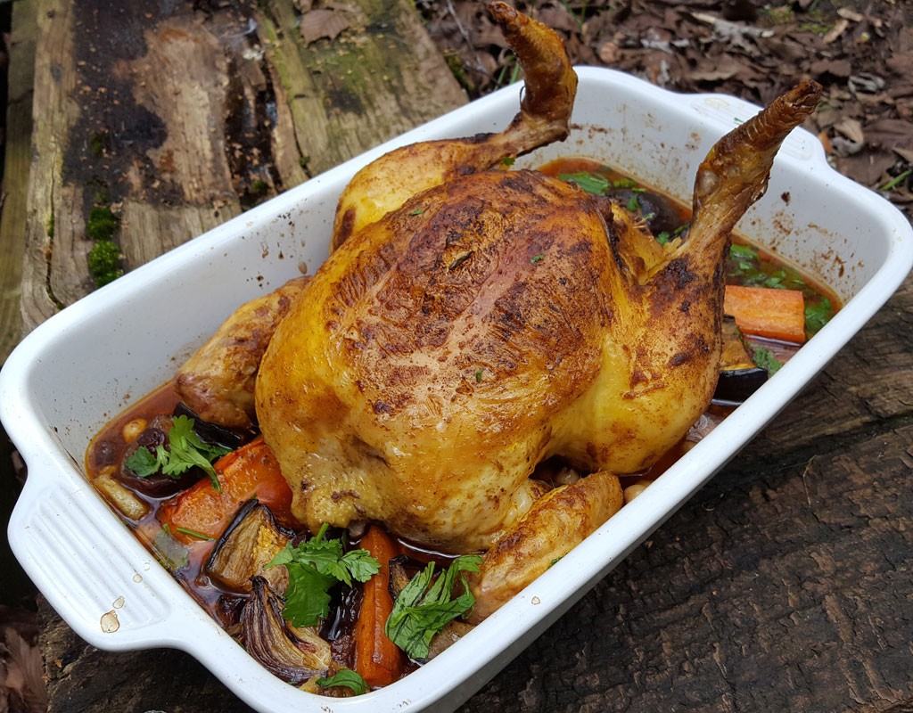 Moroccan-style roast chicken