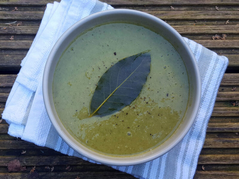 Spiced Broccoli and chickpea soup