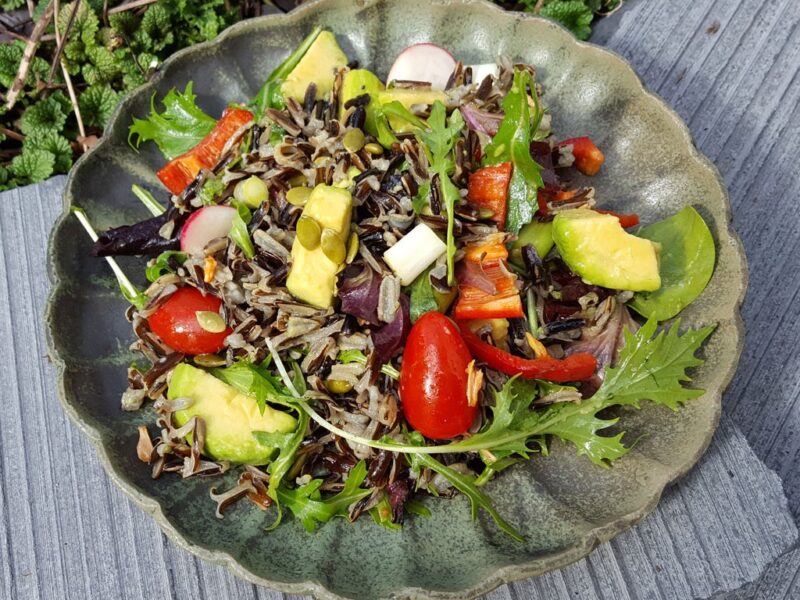 Wild rice and avocado salad