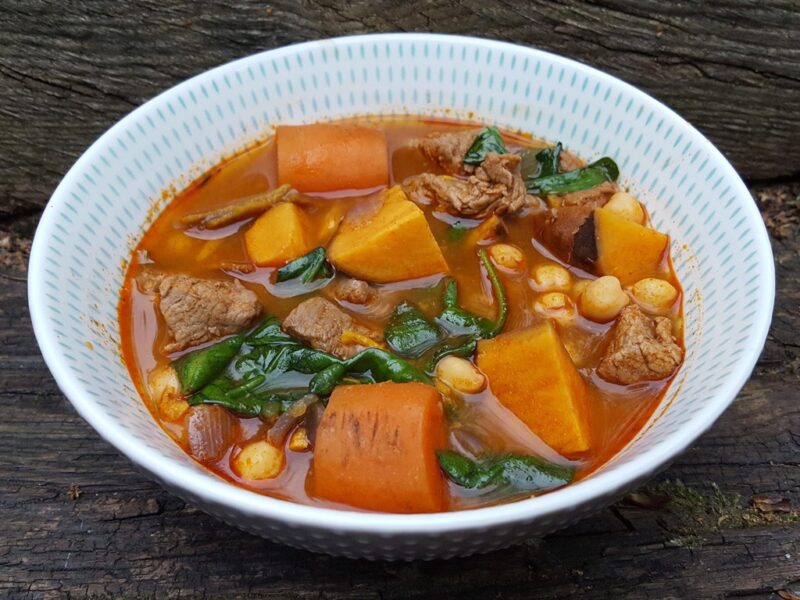 Beef, chickpea & sweet potato paprika stew