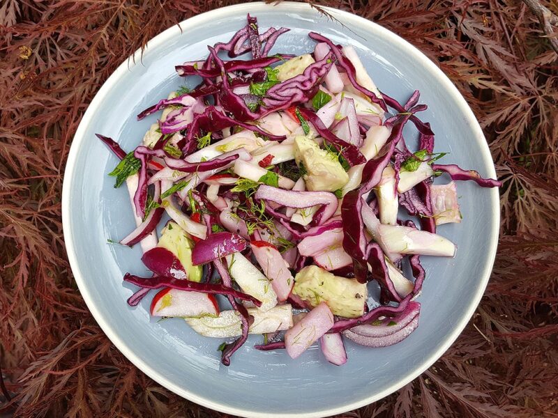 Crunchy slaw with avocado