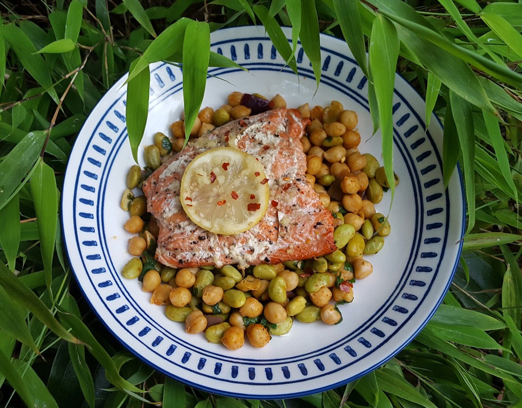 Sesame-ginger baked wild salmon