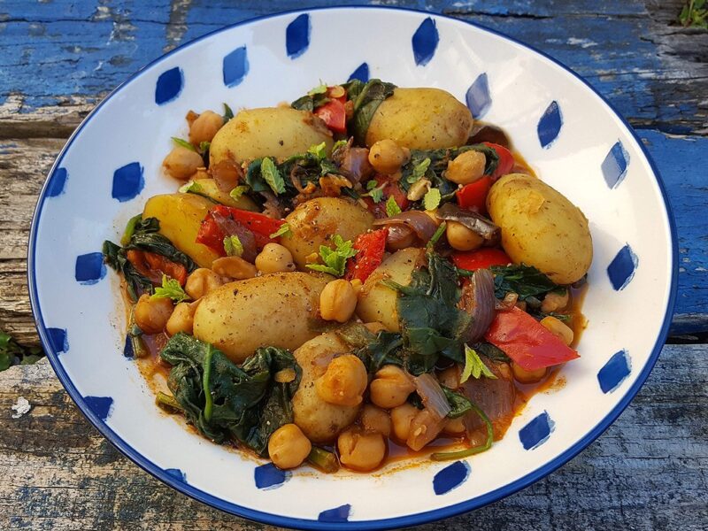 Spiced potato and chickpea stew