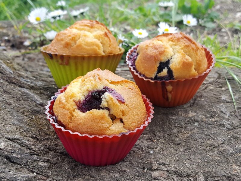 Gluten-free blueberry and almond muffin