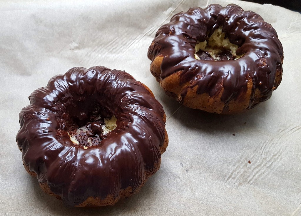 Mini marble bundt cakes