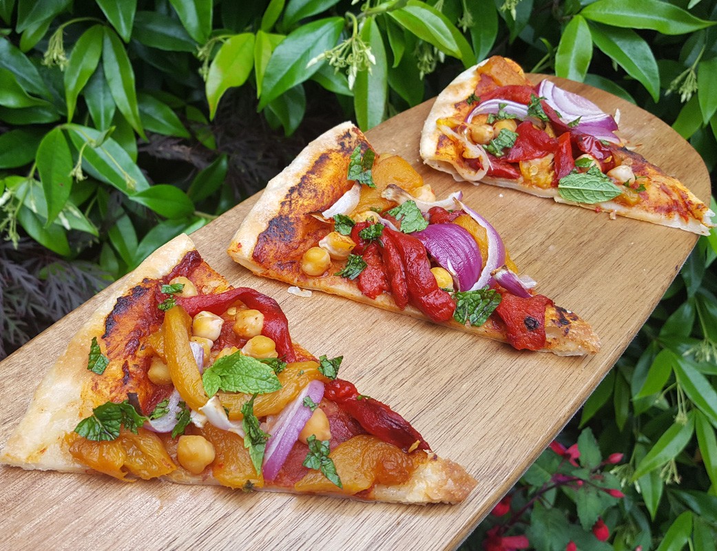 Moroccan-style vegan puff pizza