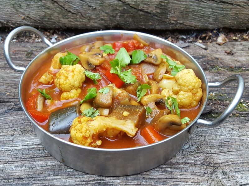 Low-cal cauliflower and aubergine curry