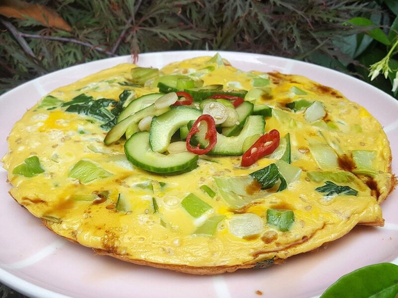 Japanese-style Pak Choi omelette