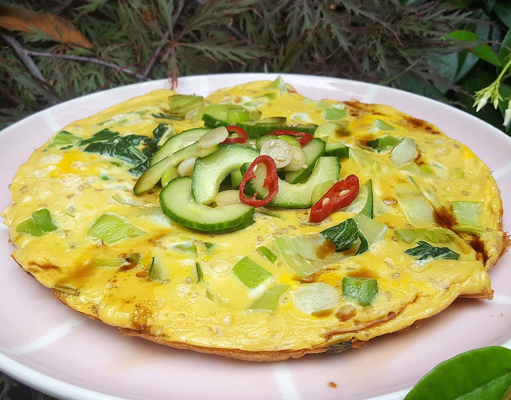 Japanese-style Pak Choi omelette