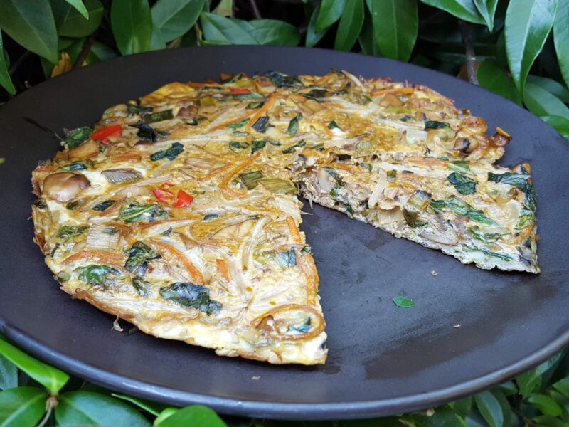 Chinese-style vegetable frittata