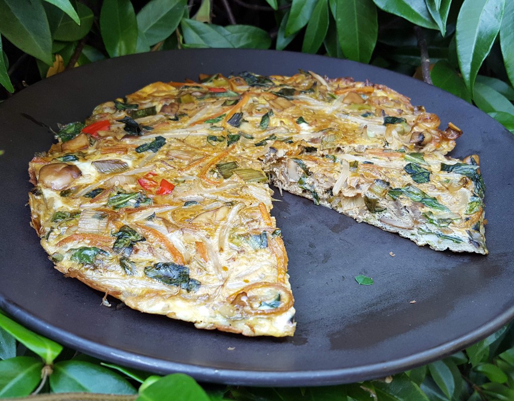 Chinese-style vegetable frittata