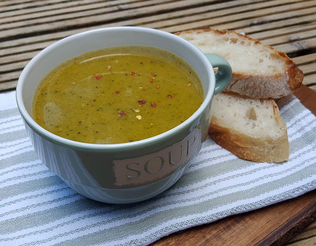 Chipotle broccoli and sweet potato soup