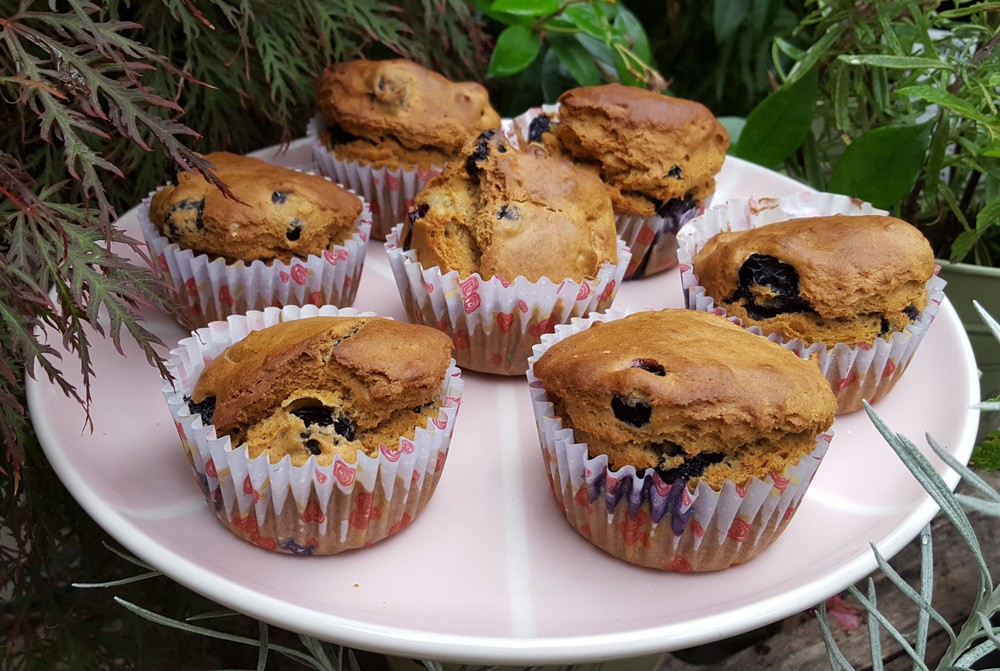 Spiced dairy-free blueberry muffins