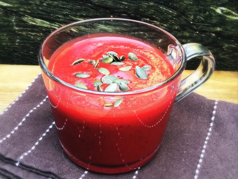 Beetroot, carrot and ginger soup