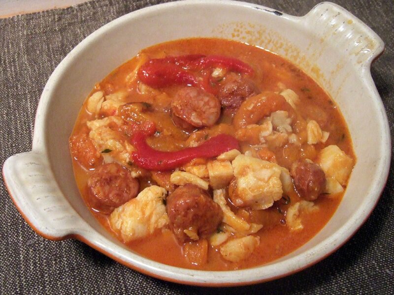 Easy chorizo and fish stew