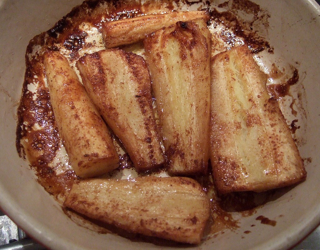 Maple and cinnamon baked parsnip