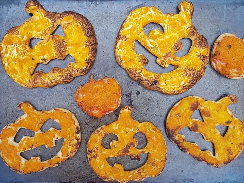 Pumpkin pizza slices