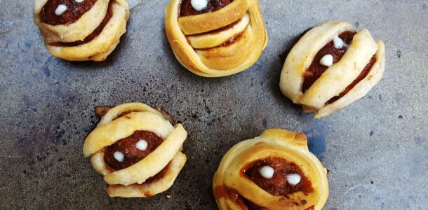 Vegan Meatball mummies