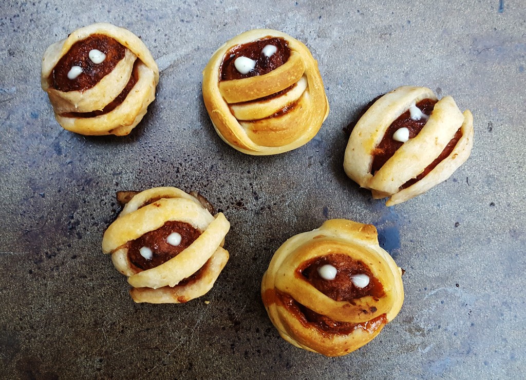 Vegan Meatball mummies