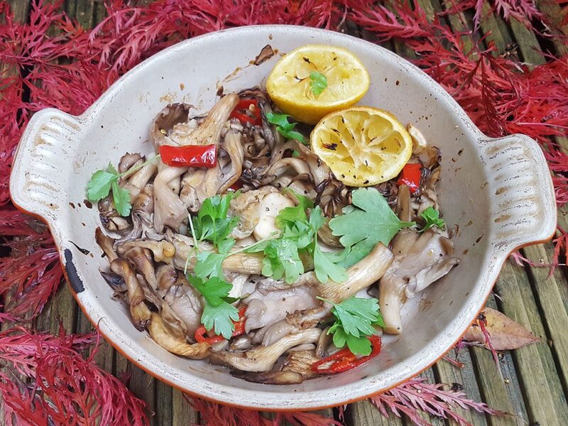 Baked oyster mushrooms