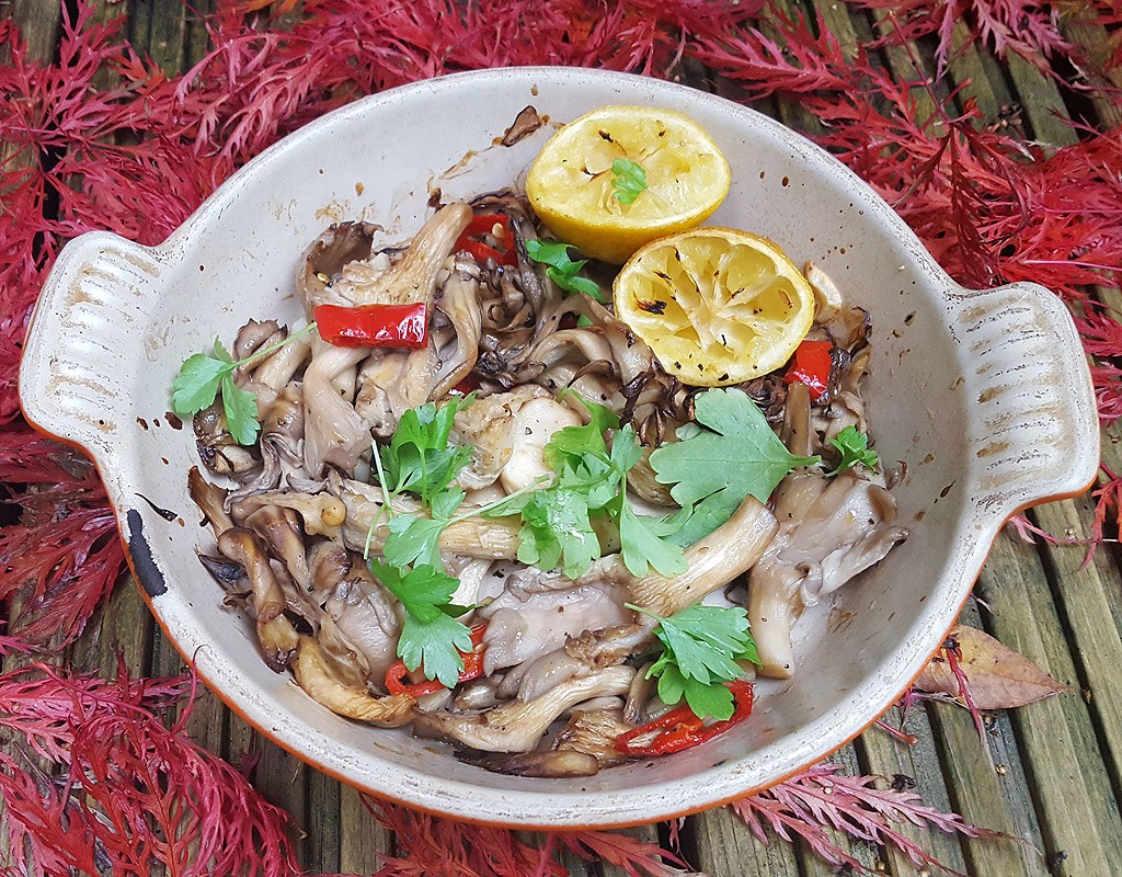 Baked oyster mushrooms