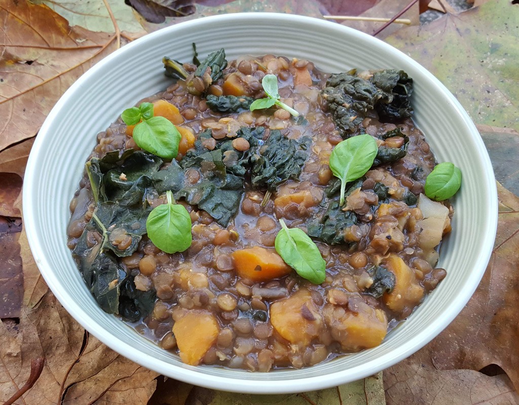 Lentil, Sweet Potato & Black Kale Stew