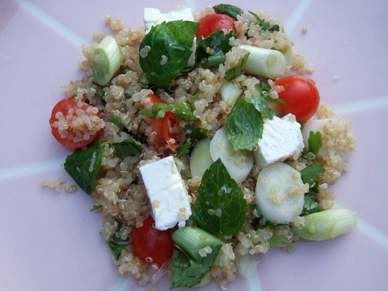 Quinoa, tomato and feta salad