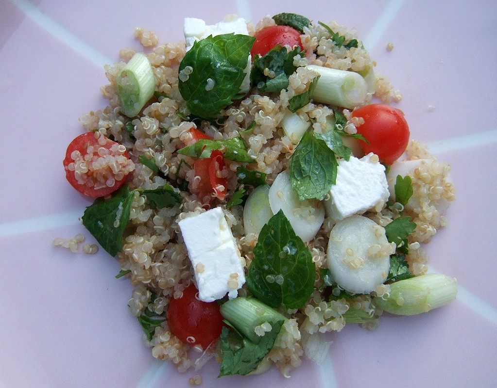 Quinoa, tomato and feta salad