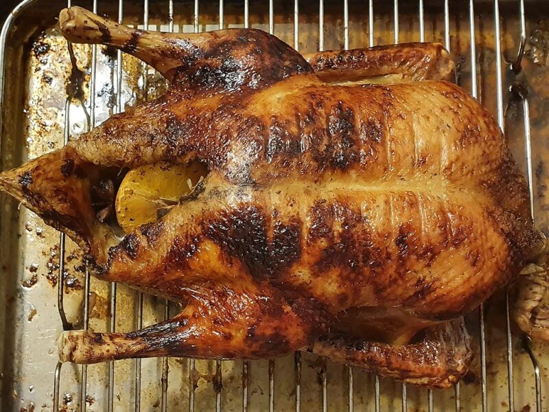 Asian-style glazed roasted duck