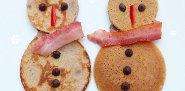 Snowman pancakes