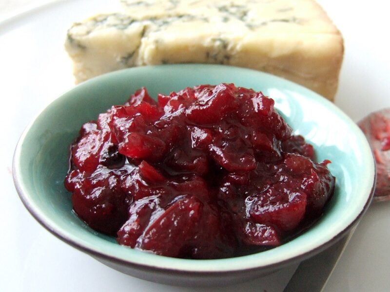 Spiced tomato and cranberry jam