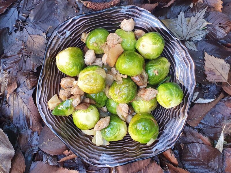 Brussels sprouts with sausage and chestnuts