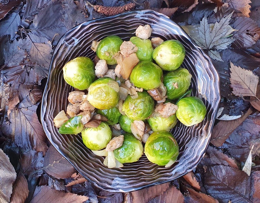 Brussels sprouts with sausage and chestnuts