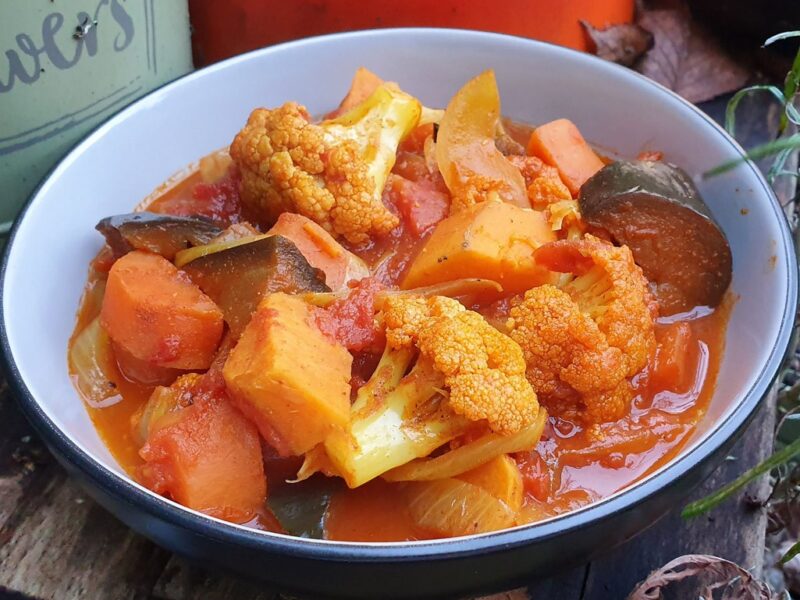 Easy Aubergine and Cauliflower Curry