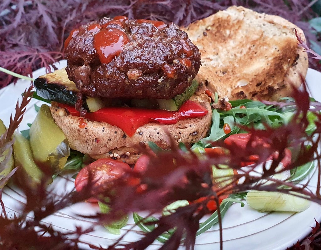 Mexican style beef burger