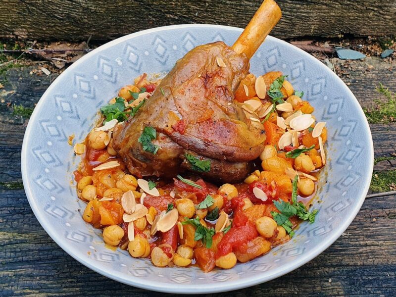 Moroccan slow-cooked lamb shanks