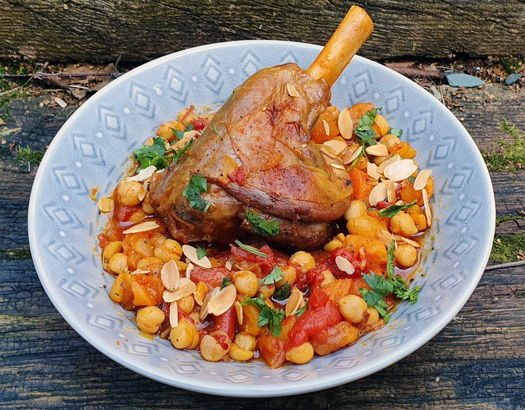 Moroccan slow-cooked lamb shanks