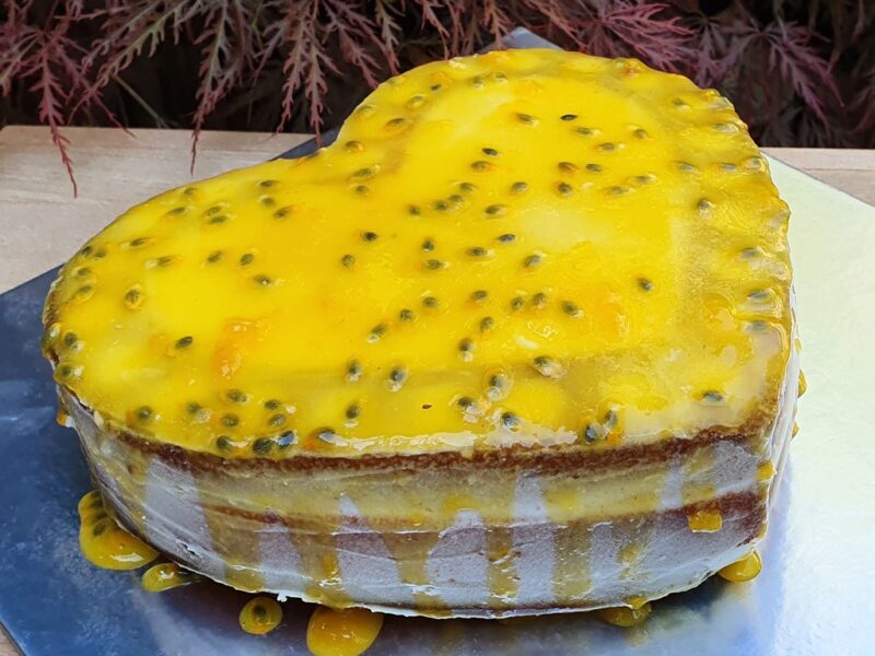 Lemon and passion fruit cake