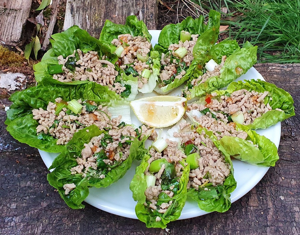 Thai pork lettuce cups