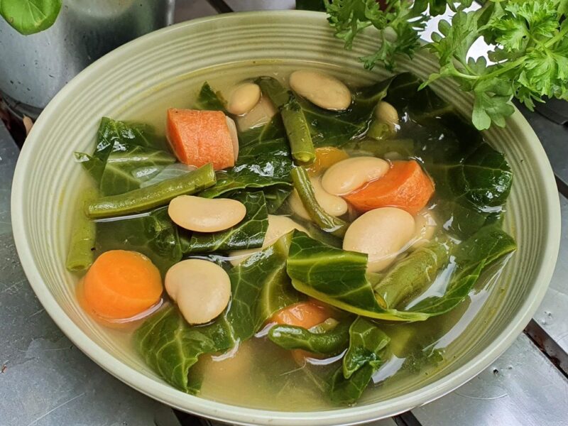 Italian style butter beans and cabbage soup