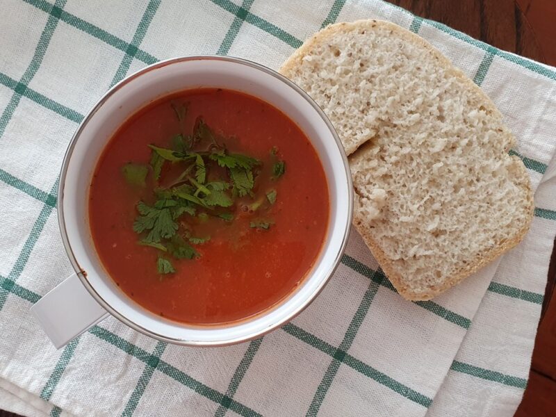 Mexican-style roasted tomato soup