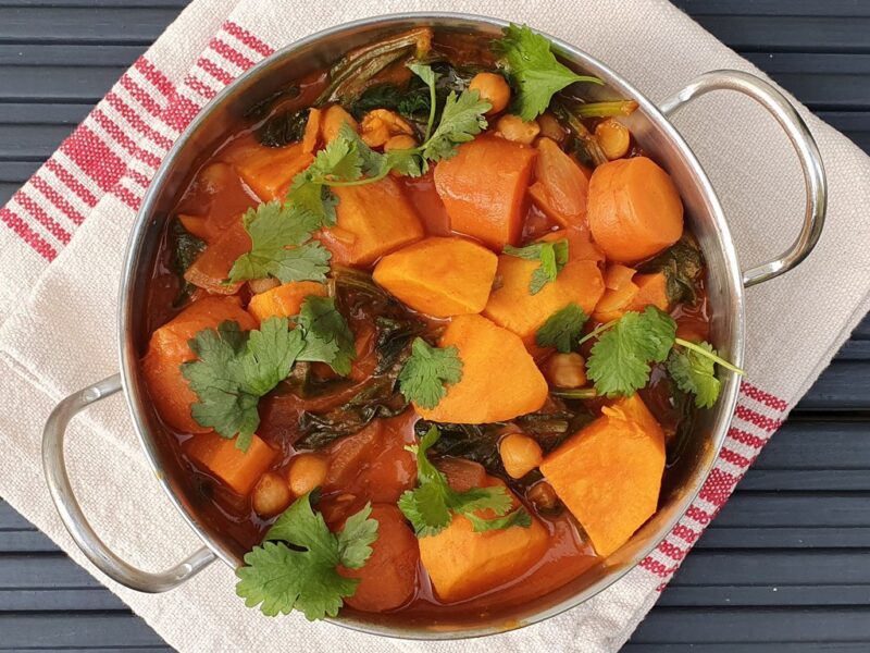 Sweet potato and chickpea coconut curry