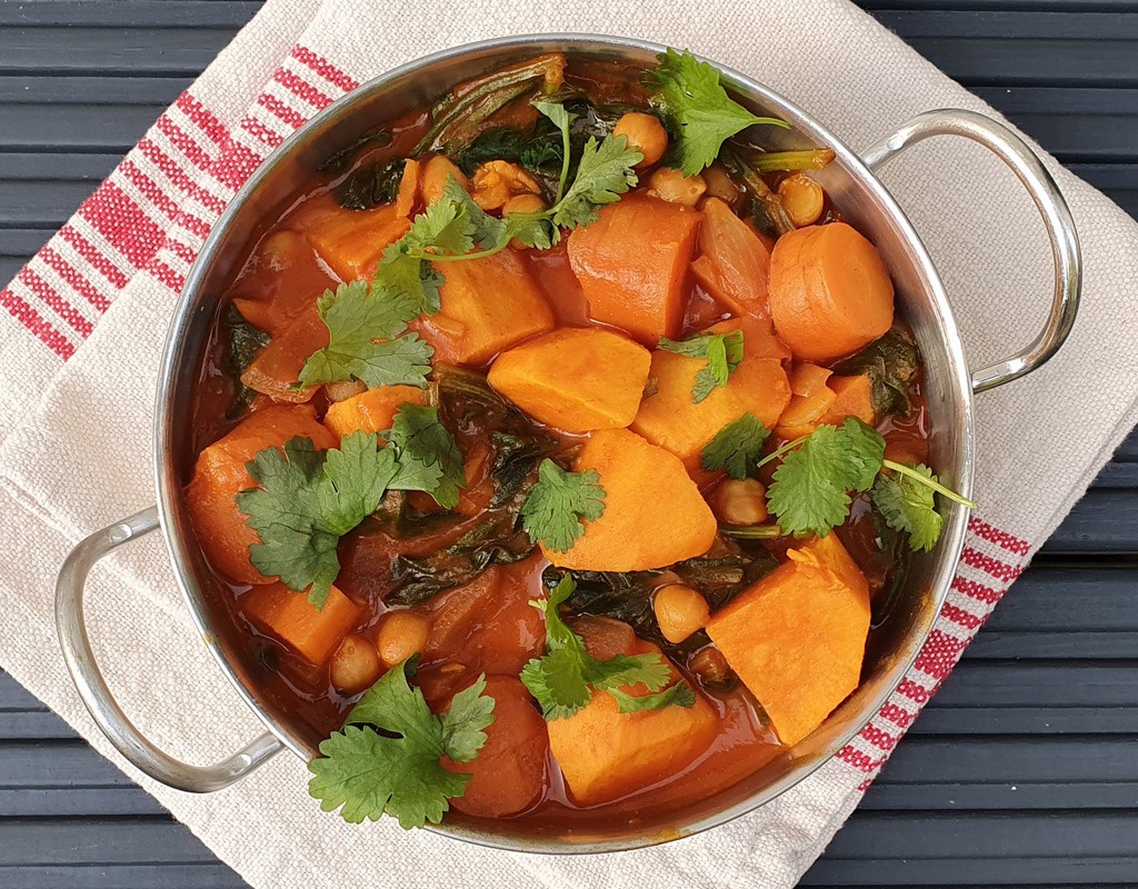 Sweet potato and chickpea coconut curry