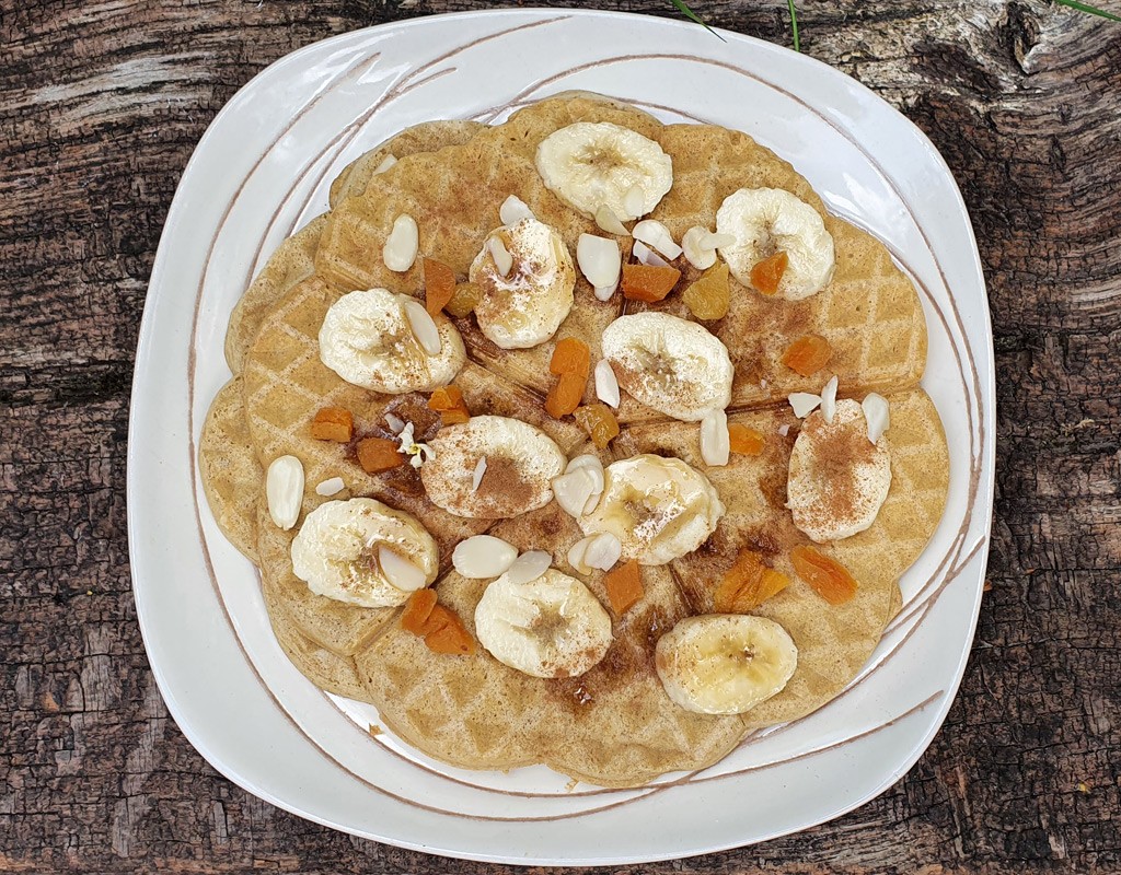 Vegan oat and almond waffles