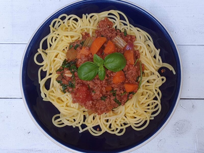 Vegan spaghetti bolognese