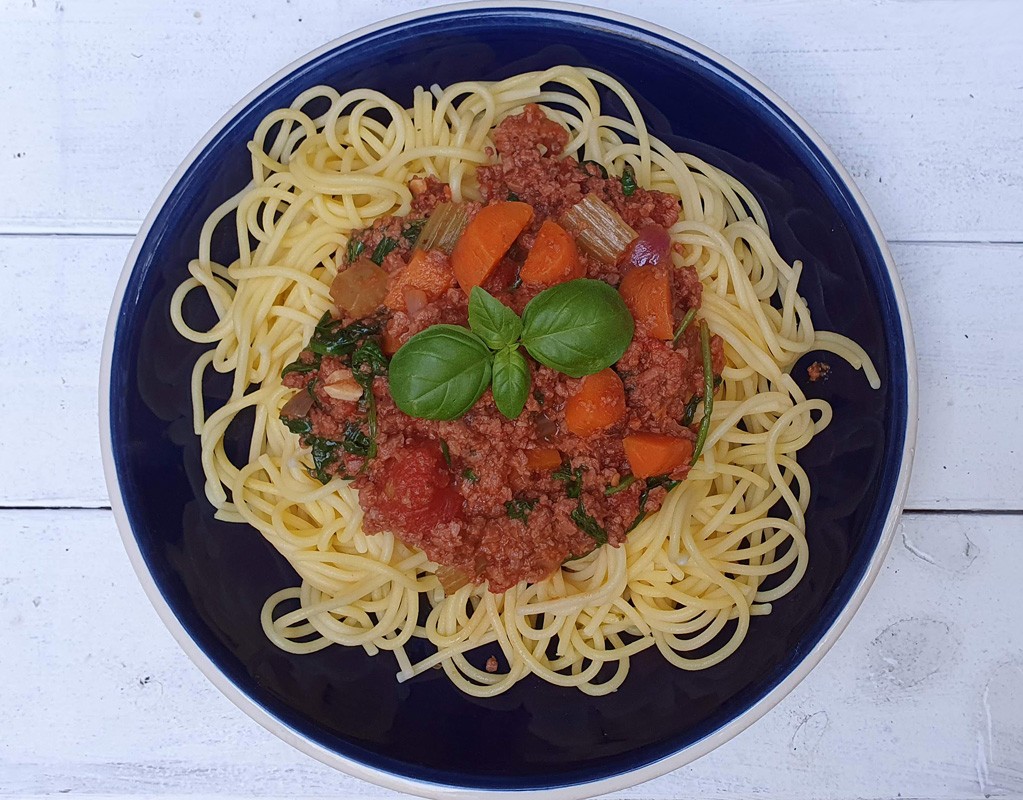 Vegan spaghetti bolognese