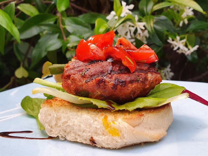 Mexican-style turkey burger