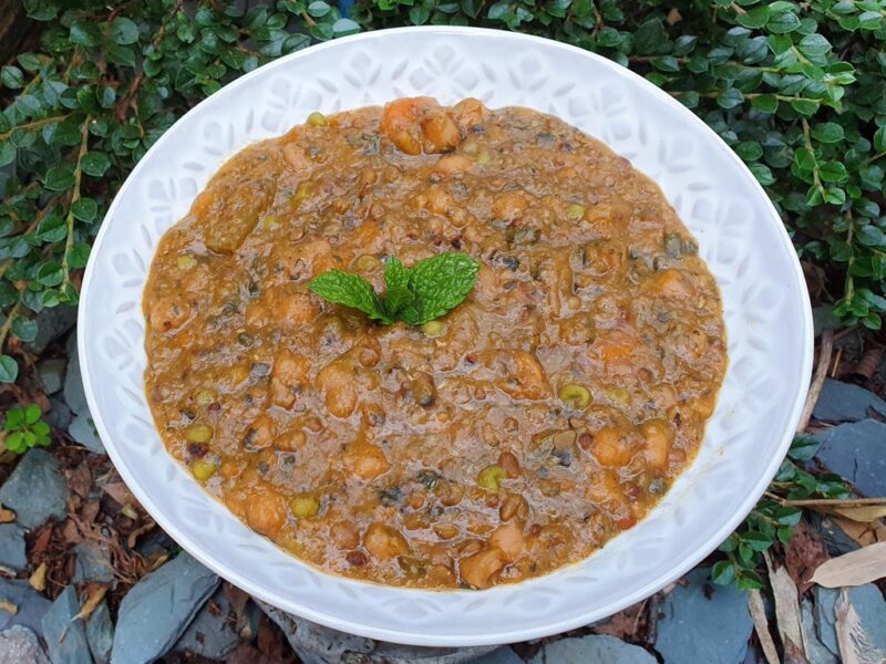 Mixed beans, peas and buckwheat stew